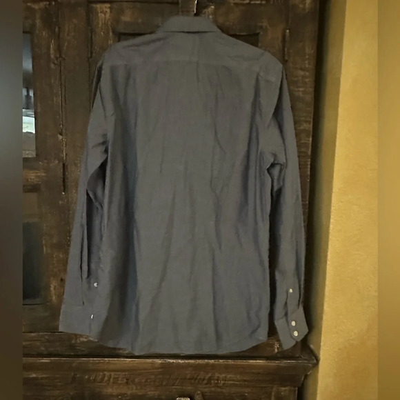 Banana Republic Non-Iron Tailored Slim Fit Long Sleeve Dress Shirt Size M Blue - Picture 4 of 6